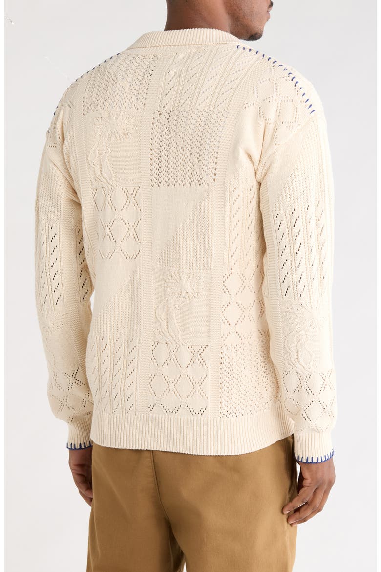 Multi Stitch Knit Cardigan, Alternate, color, LIGHT BEIGE