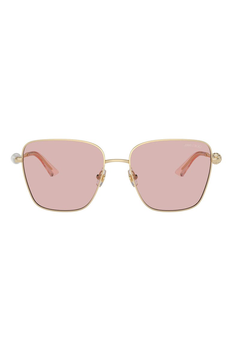 56mm Aviator Sunglasses, Main, color, PALE GOLD/PINK