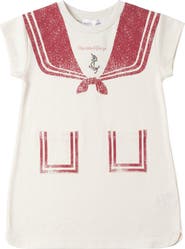 Charlotte & George Stretch Jersey Sailor Collar Printed Dress