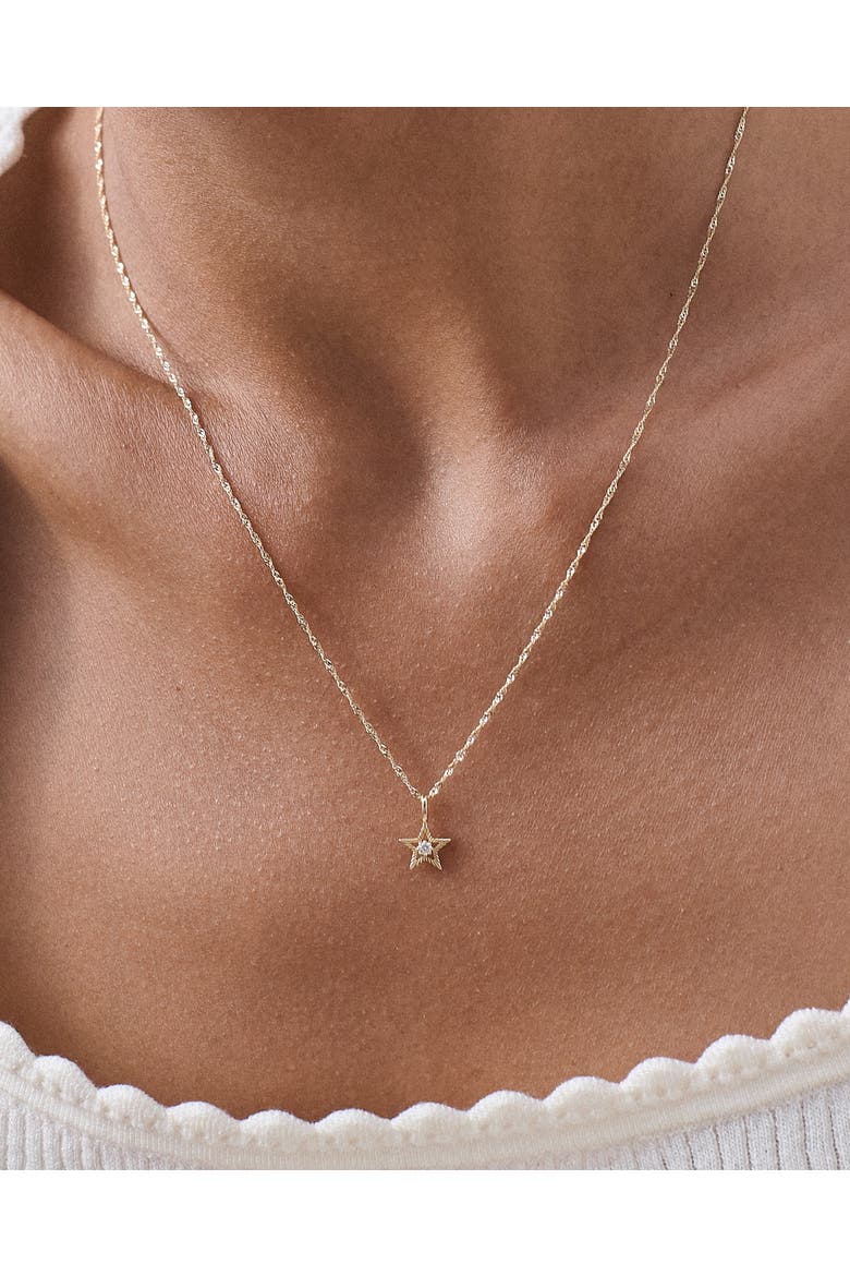 Star Diamond Pendant Necklace, Alternate, color, Star