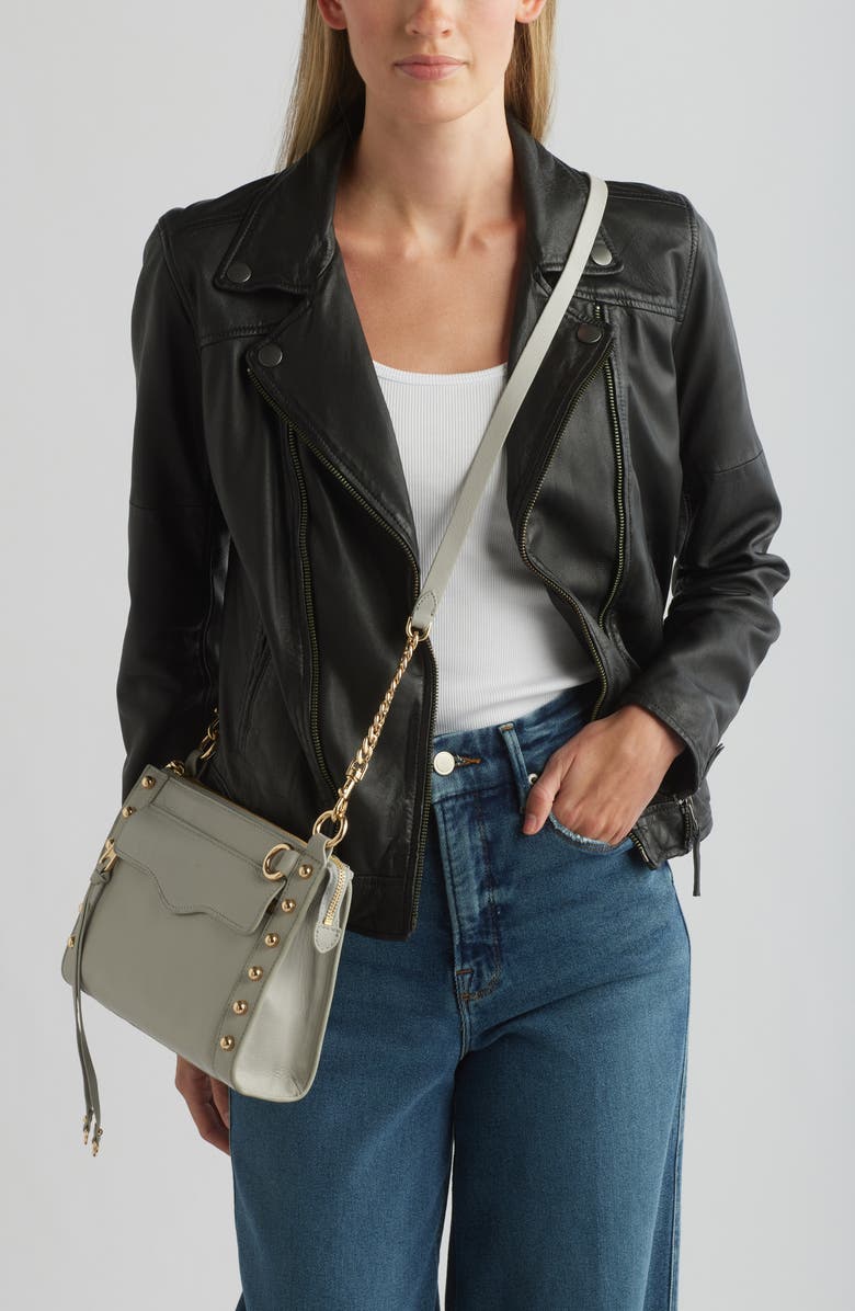 Rebecca Minkoff M.A.B. Studded Leather Crossbody Bag, Alternate, color,