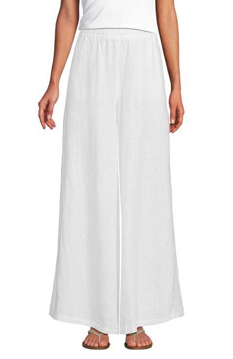 Linen High Rise Palazzo Pants