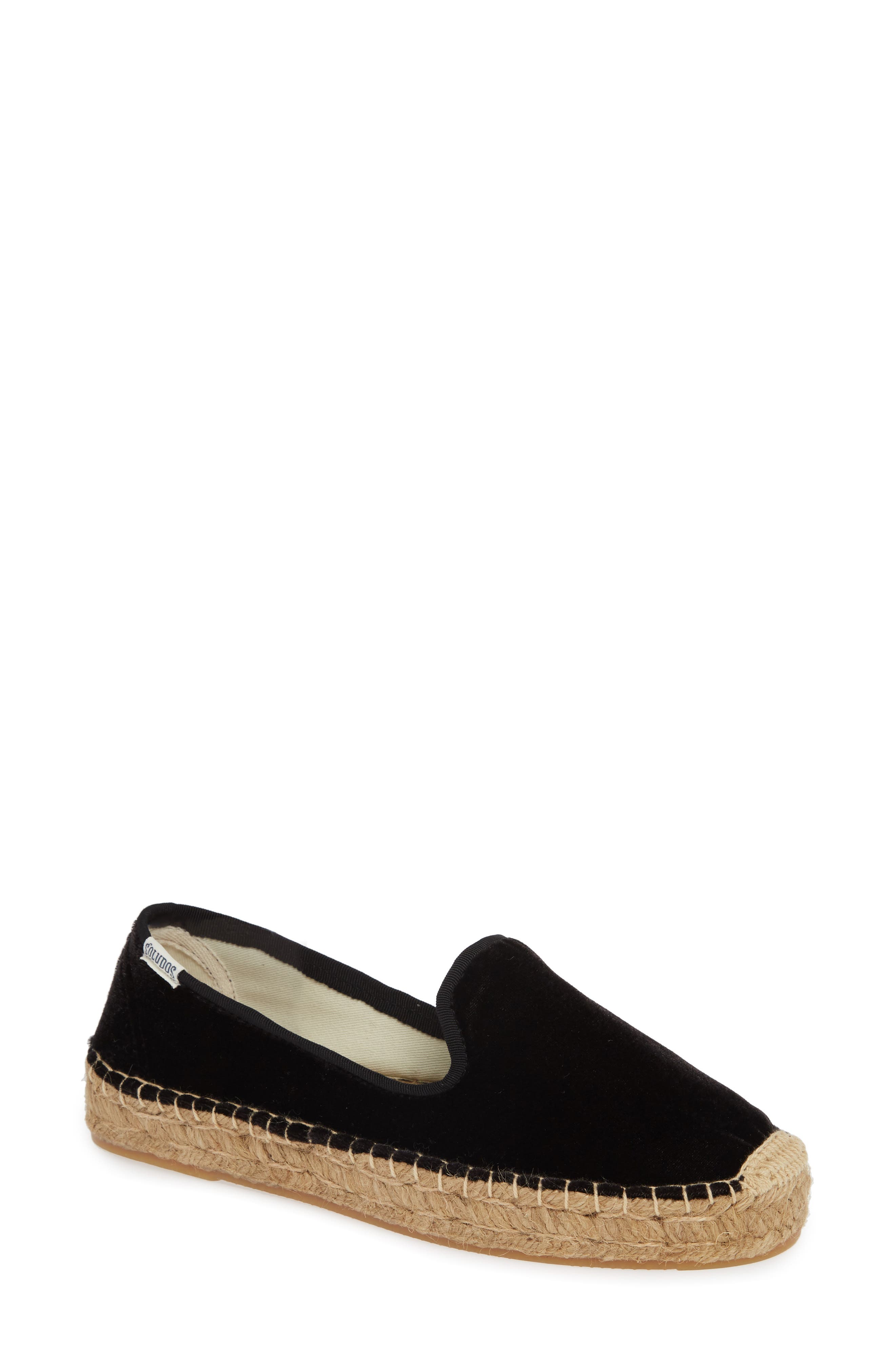 Soludos Platform Smoking Slipper Espadrille, Main, color, 