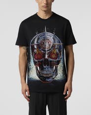 PHILIPP PLEIN Round Neck T-Shirt Chrome Skull Stones Men