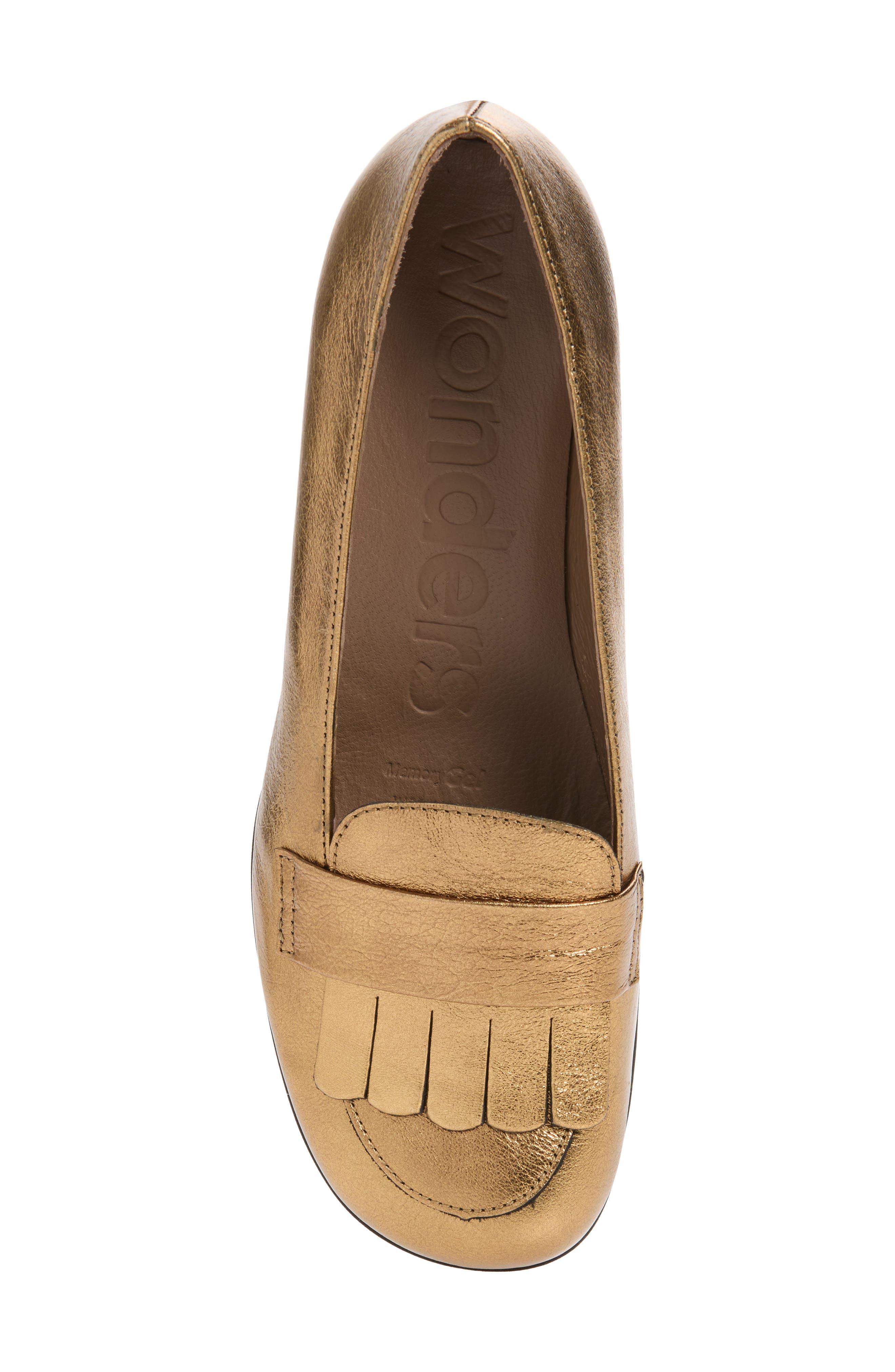 Kiltie Loafer Pump, Alternate, color, GOLD
