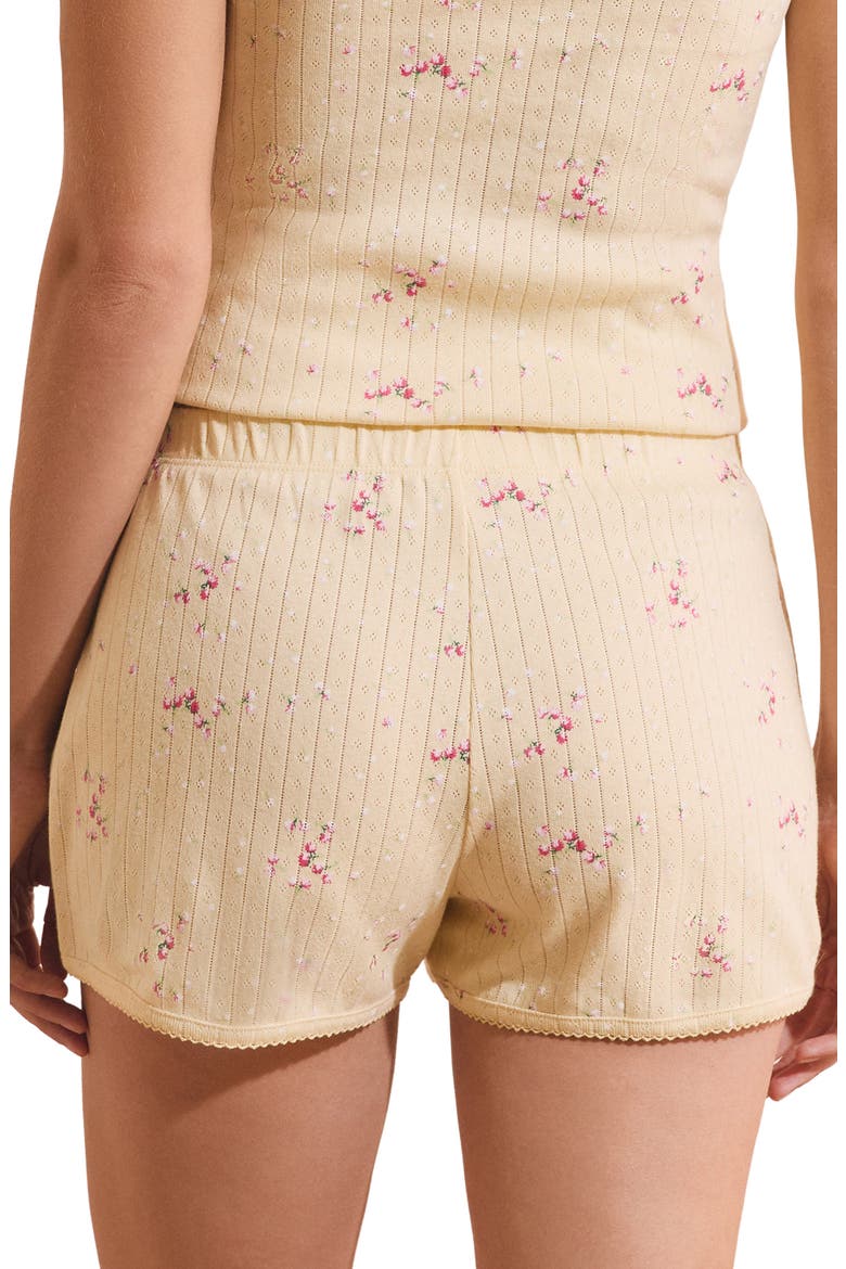 Katell Pointelle Cotton Pajama Shorts, Alternate, color, LIGHT YELLOW