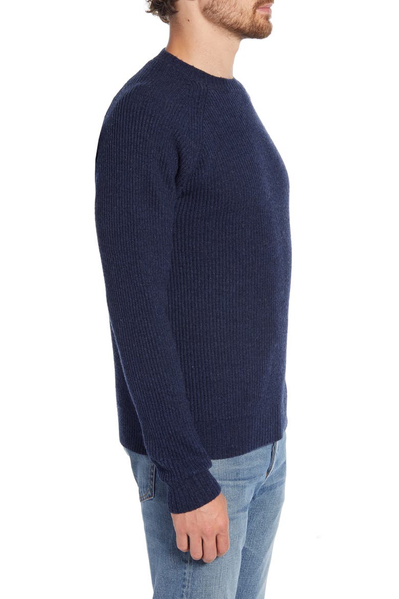 Ribbed Wool Blend Sweater, Alternate, color, NAVY