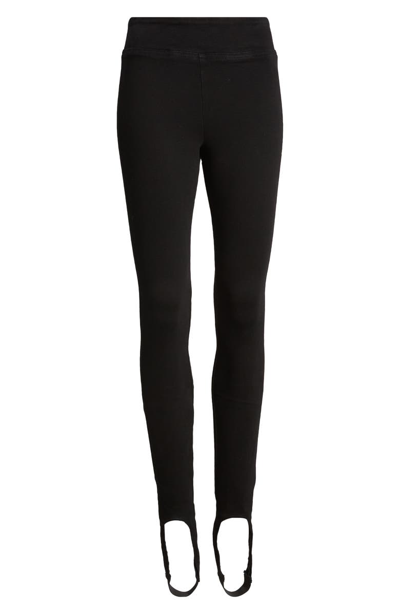 FRAME The Jet Set Stirrup Leggings, Alternate, color, Sheen Noir