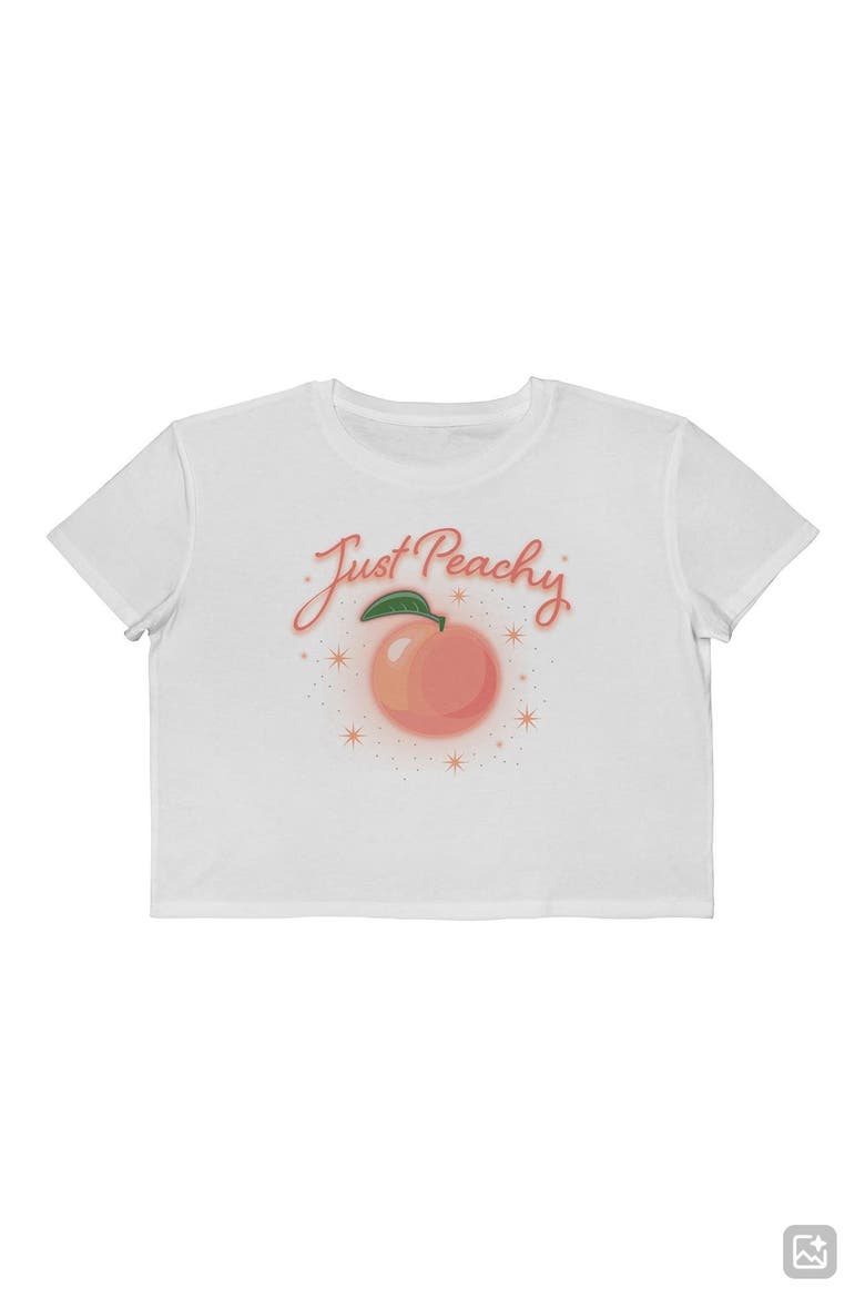 Just Peachy Graphic Tee, Main, color, BRIGHT WHITE