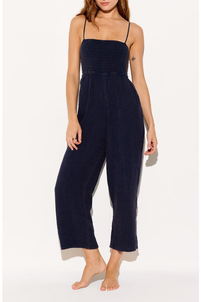 Gisele Cotton Gauze Jumpsuit, Main, color, INDIGO