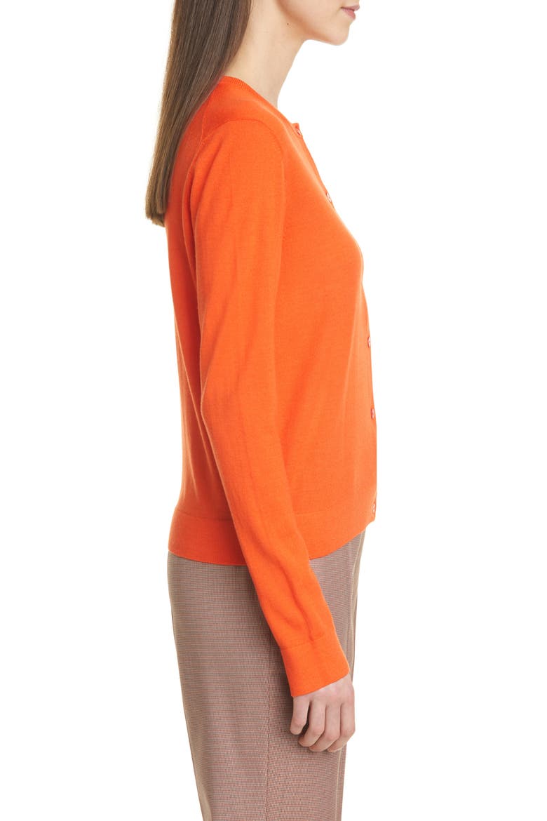 Fovetexa Wool Cardigan, Alternate, color, FIERY ORANGE