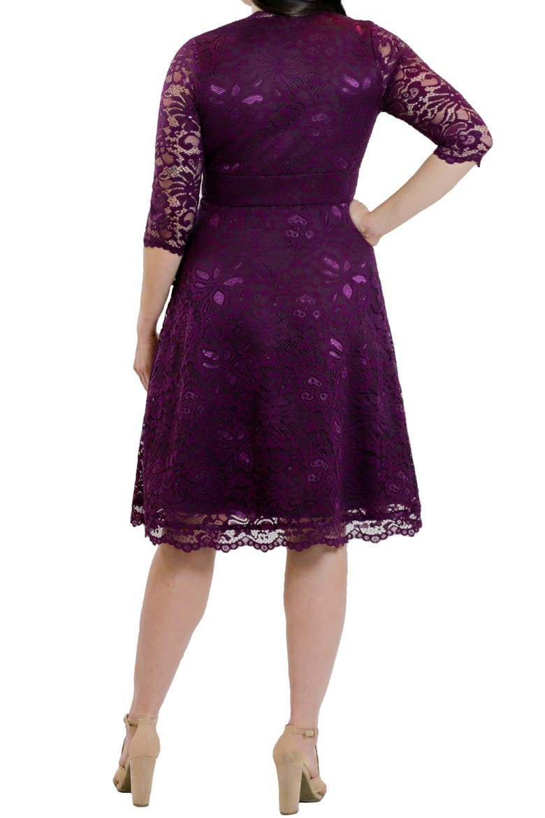 Mademoiselle A-Line Lace Cocktail Dress, Alternate, color, BERRY BLISS