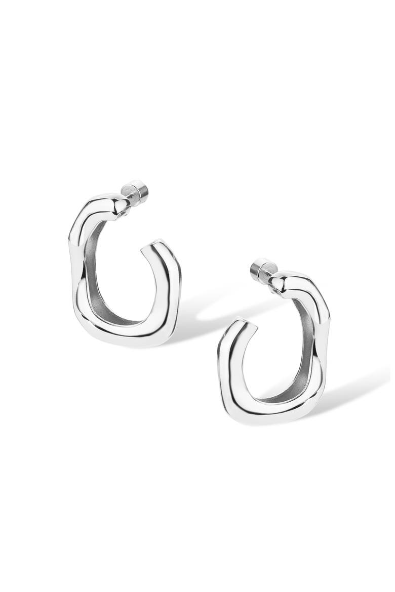 Root Hoop Earrings, Alternate, color, Silver