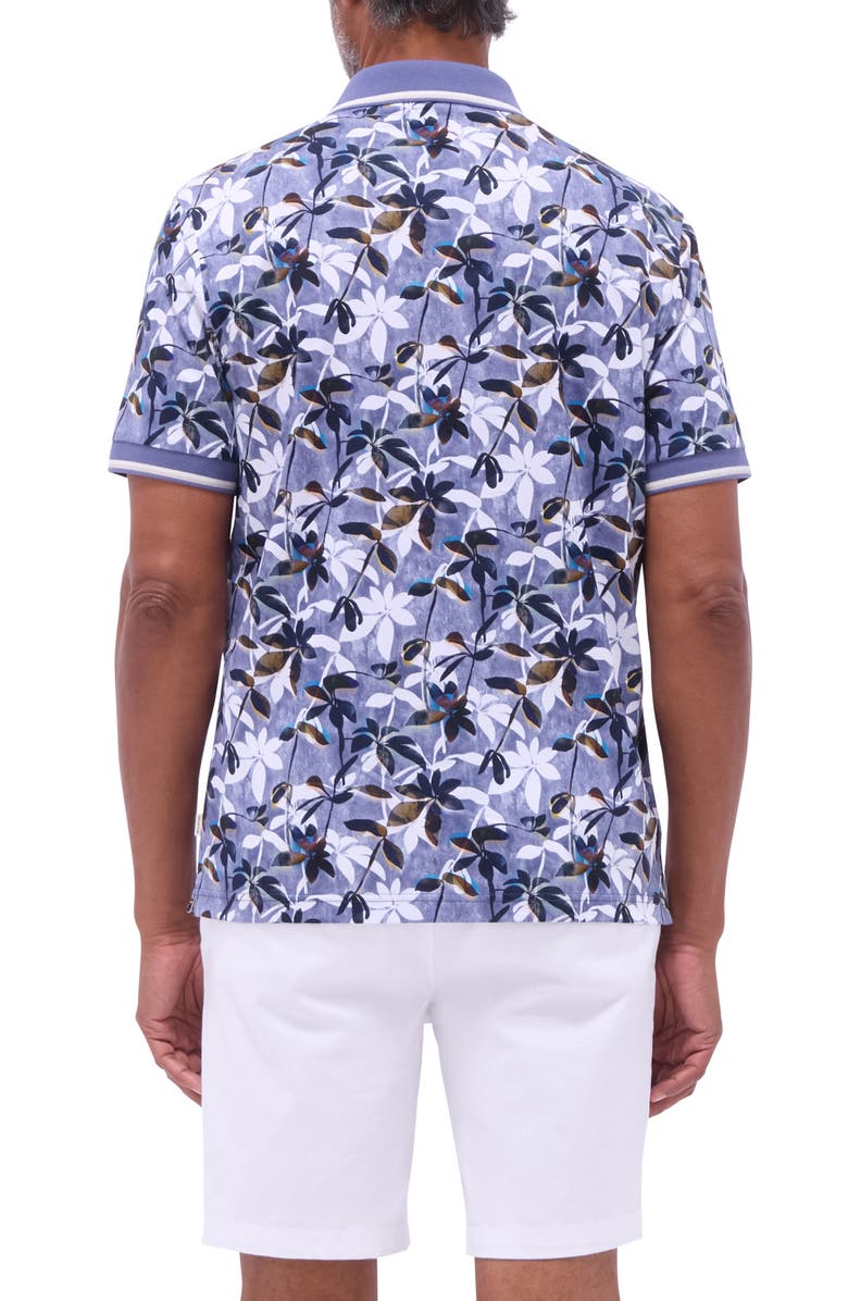 Bugatchi Tipped Floral Pima Cotton Polo, Alternate, color,