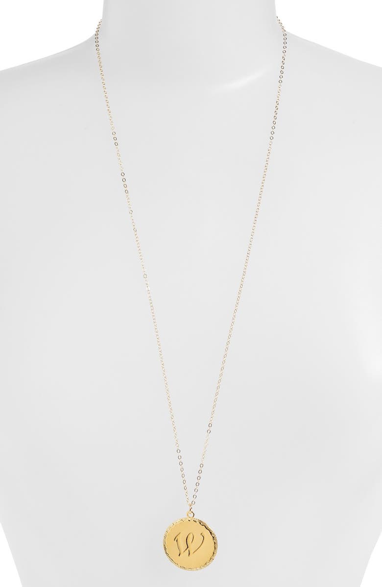 Moon and Lola 'Dalton' Long Initial Pendant Necklace, Alternate, color,