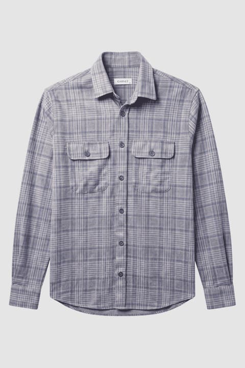 Men's Regular-fit Button-front Overshirt
