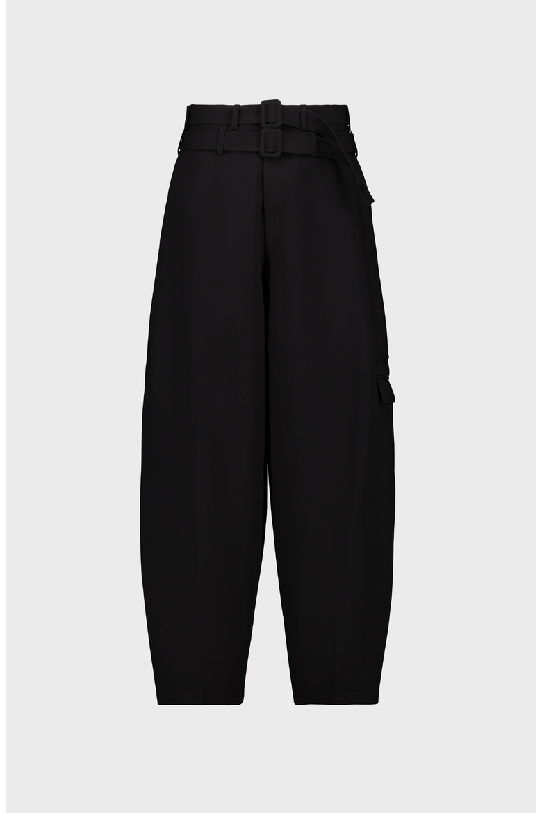 Double Belted Trousers, Main, color, Black