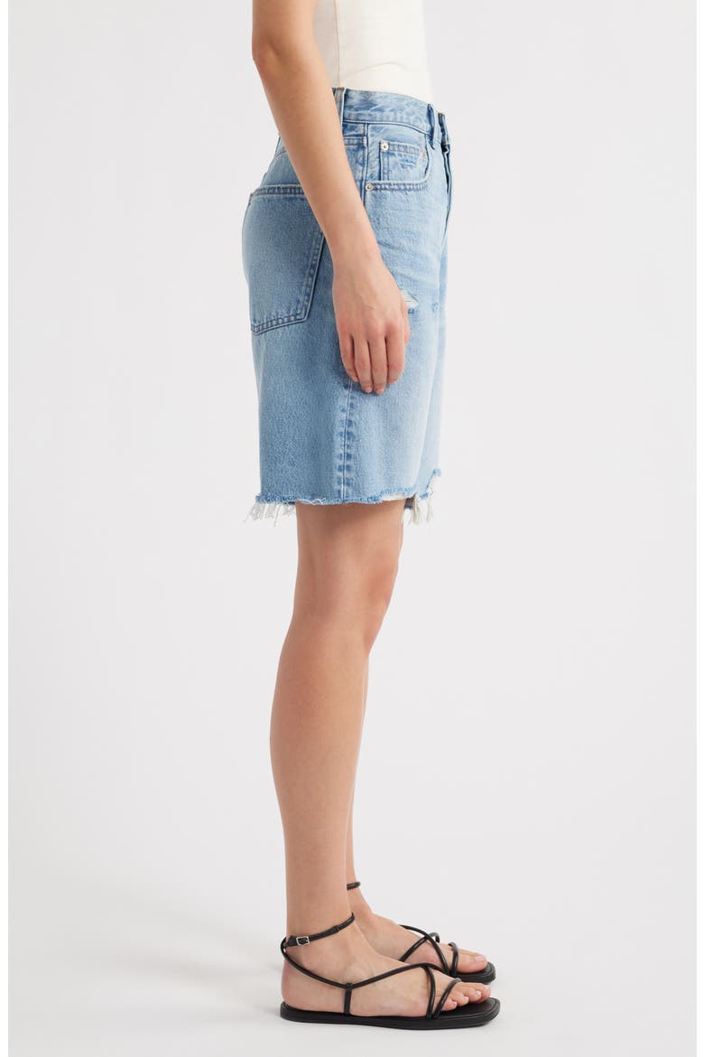 The Essex Raw Hem Long Baggy Denim Shorts, Alternate, color, LONDE WASH