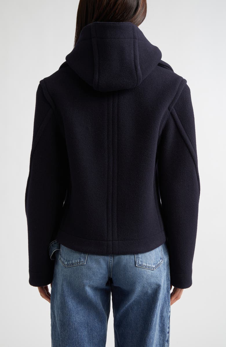 JW Anderson Crop Double Face Wool Peacoat with Removable Hood, Alternate, color, 