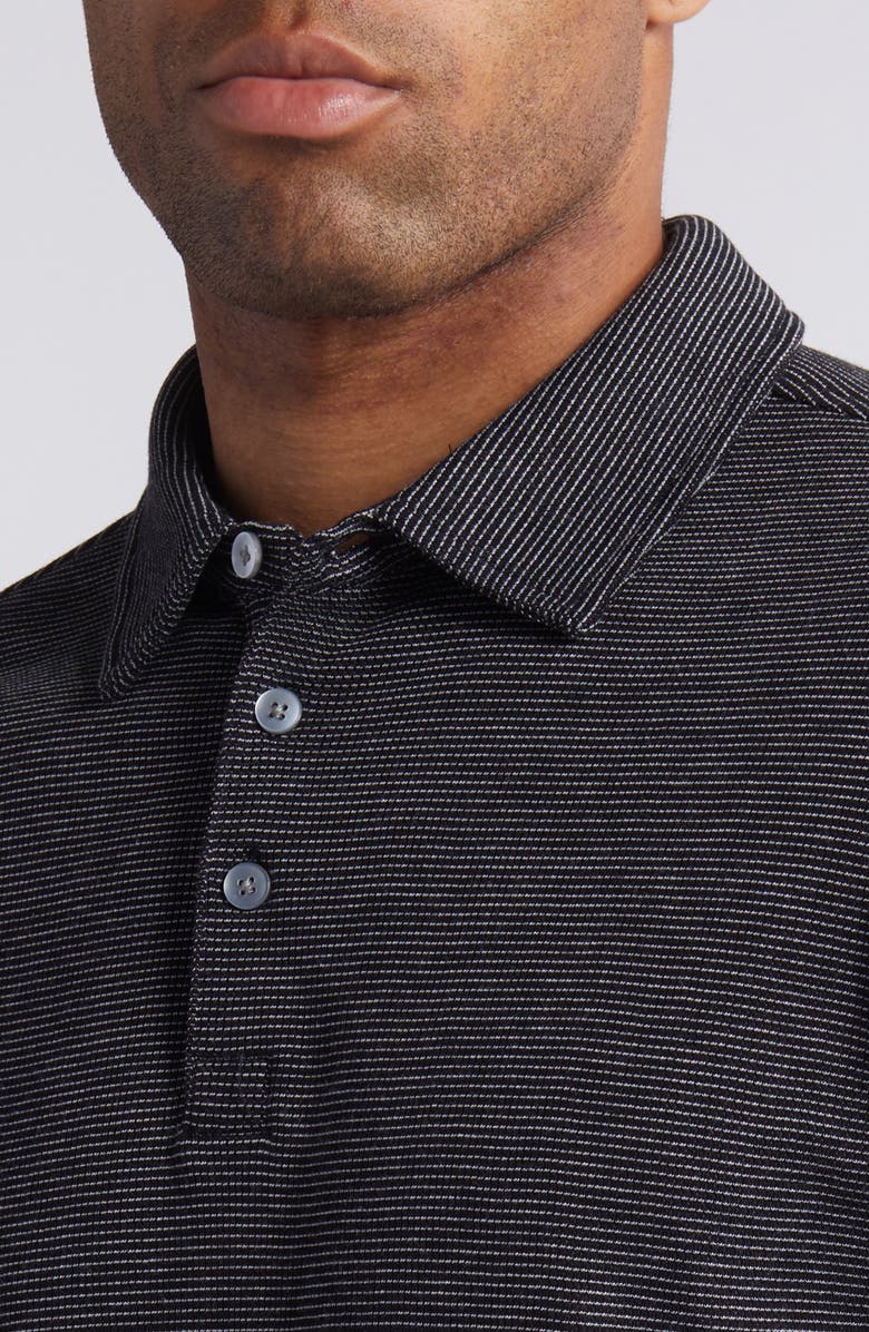 Robert Barakett Cloverdale Waffle Knit Polo, Alternate, color, Black