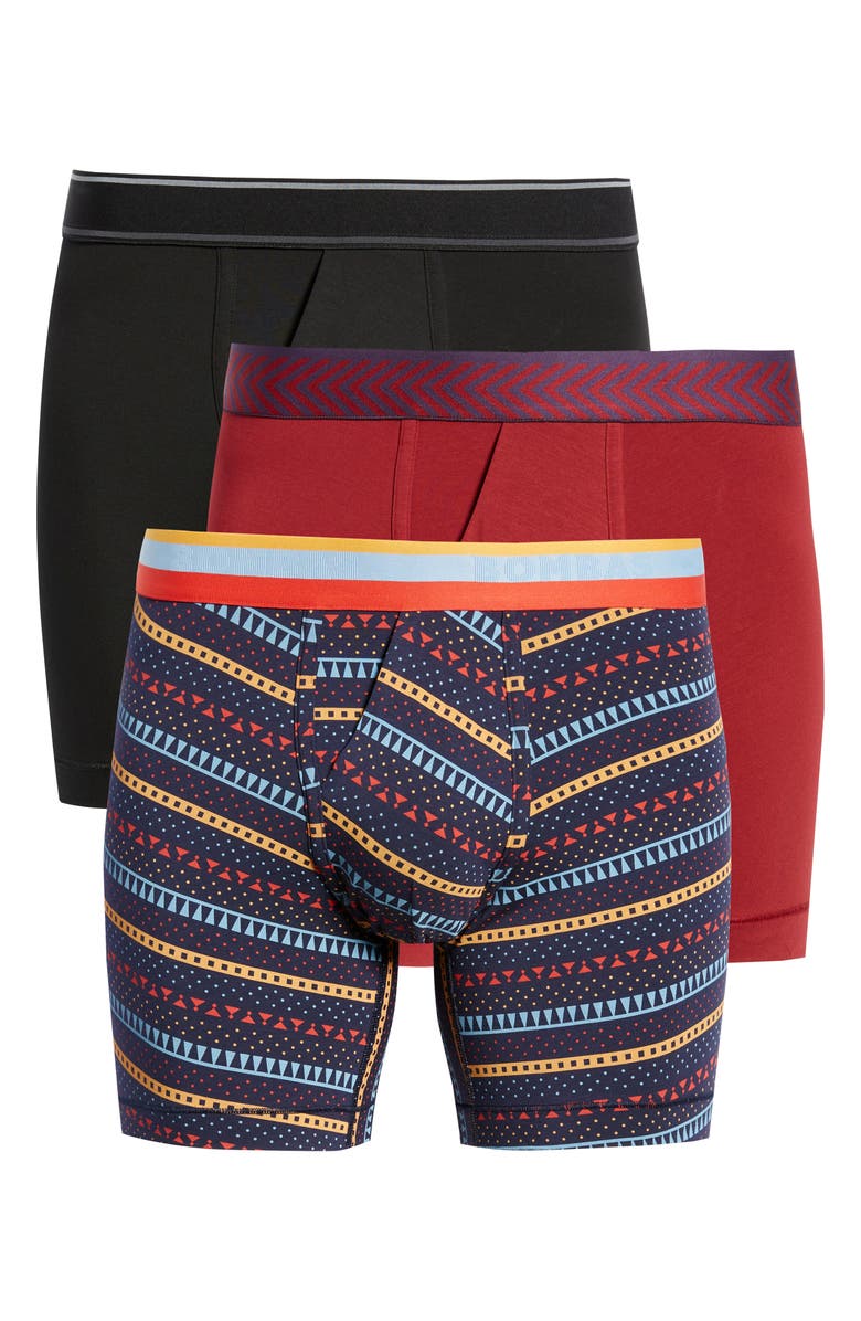 Bombas 3-Pack Cotton Modal Fair Isle Stripe Boxer Briefs, Alternate, color,