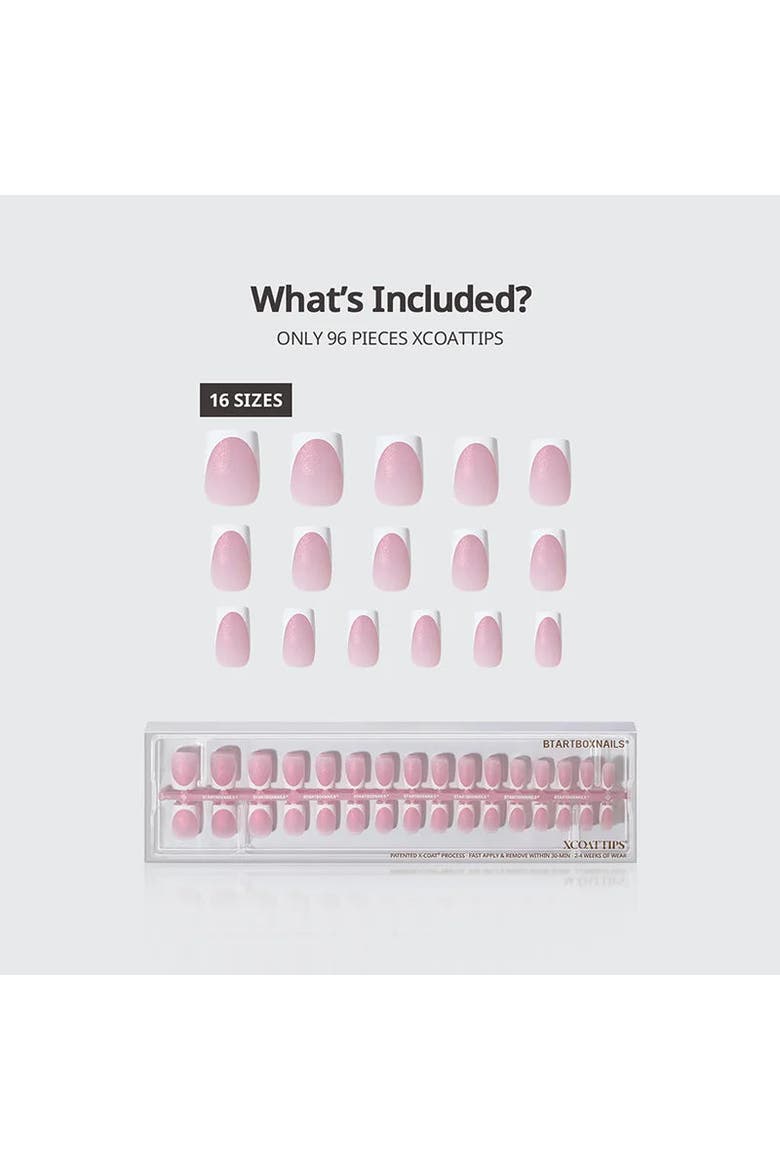 Soft Gel Nail Tips XCOATTIPS® French - Glitter Base Collection, Alternate, color, Short Square
