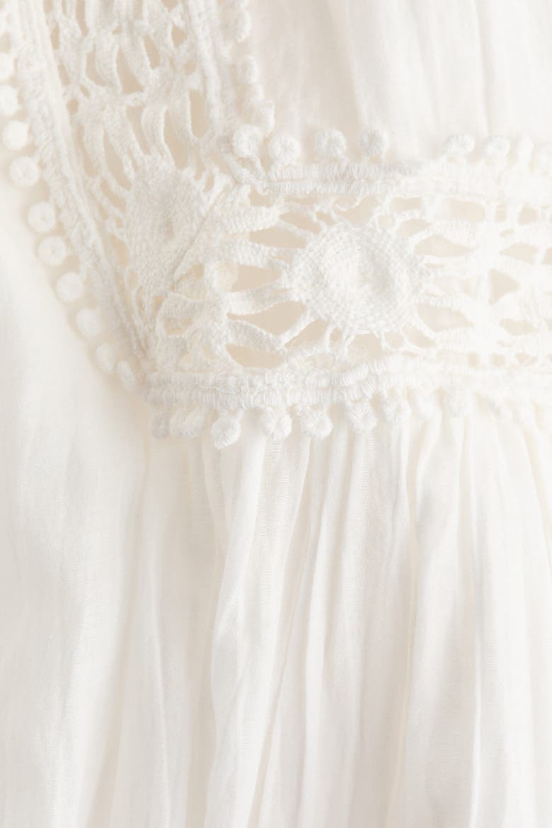 Lace-inset Tunic Dress, Alternate, color, White