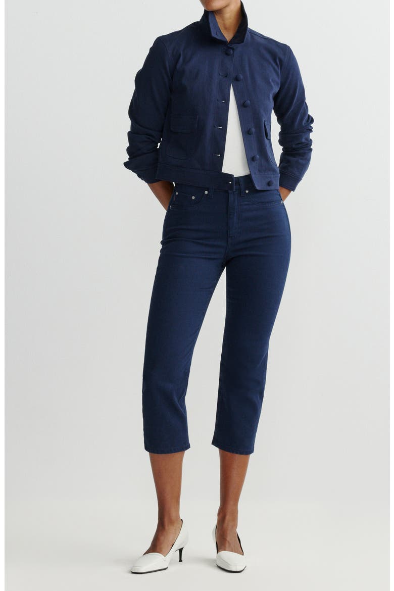 Kristy High Waist Capri Jeans, Alternate, color, BRIGHT NAVY