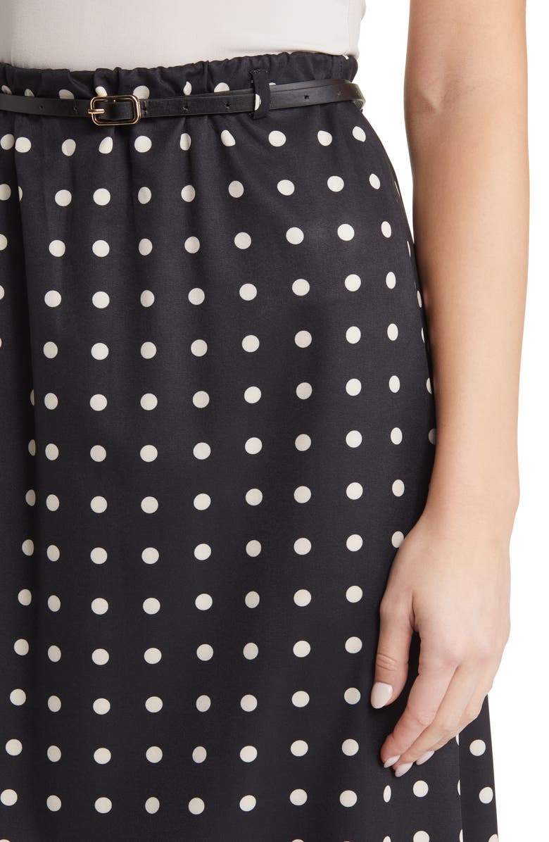 NIKKI LUND Sherri Print Belted Maxi Skirt, Alternate, color, Black