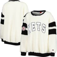TOMMY JEANS Women's Tommy Jeans Oatmeal/Black Brooklyn Nets Mindy Sherpa Pullover Sweatshirt