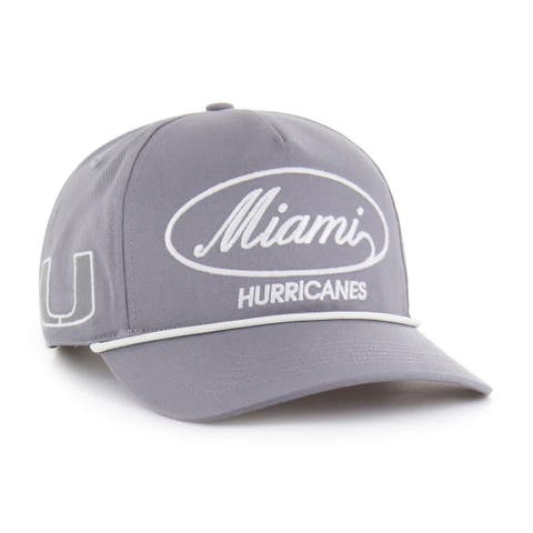 Men's '47 Gray Miami Hurricanes Contemporary Basics Foundational Rope Hitch Adjustable Hat