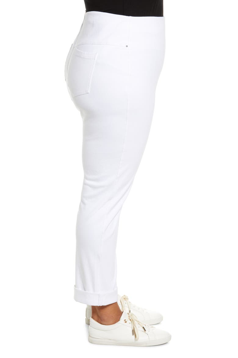 'Lyssentials High Rise Boyfriend Denim Leggings, Alternate, color, WHITE
