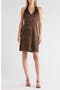 Sleeveless Metallic Ribbed Trapeze Dress