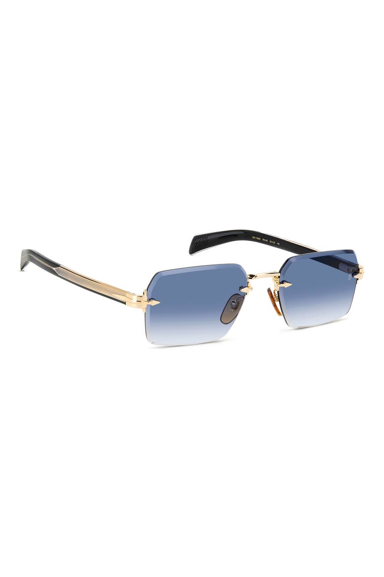 56mm Rimless Rectangular Sunglasses, Alternate, color, GOLD BLACK