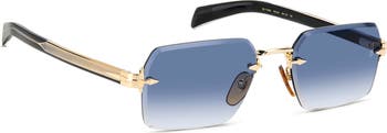 56mm Rimless Rectangular Sunglasses