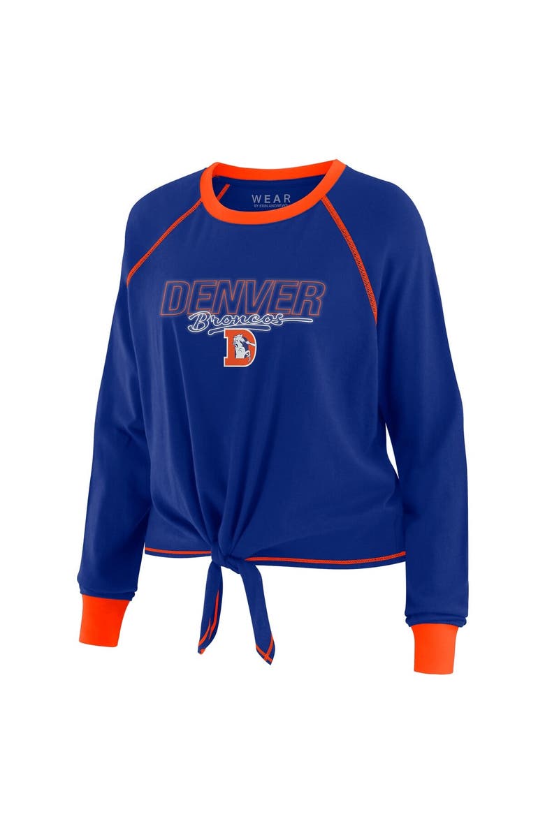 WEAR by Erin Andrews Women's WEAR by Erin Andrews Royal Denver Broncos Tie-Front Long Sleeve T-Shirt, Alternate, color, Royal