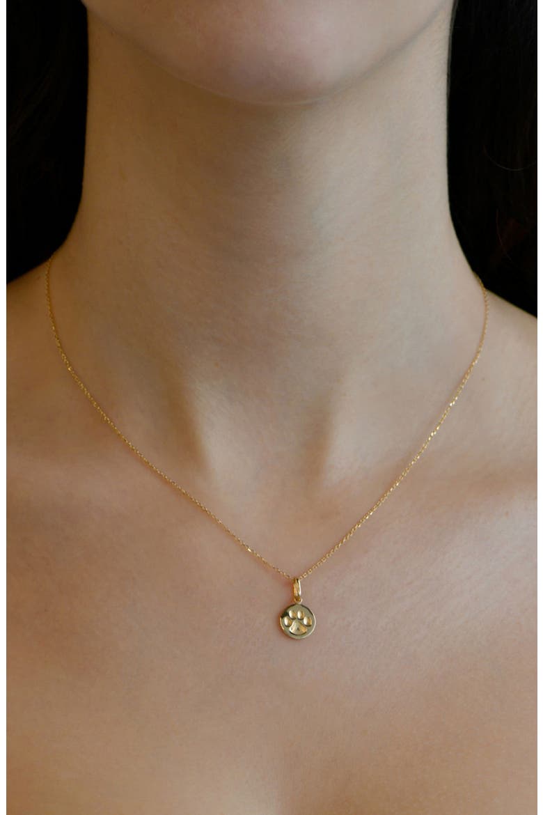 Love Letter Paw Pendant, Alternate, color, YELLOW GOLD