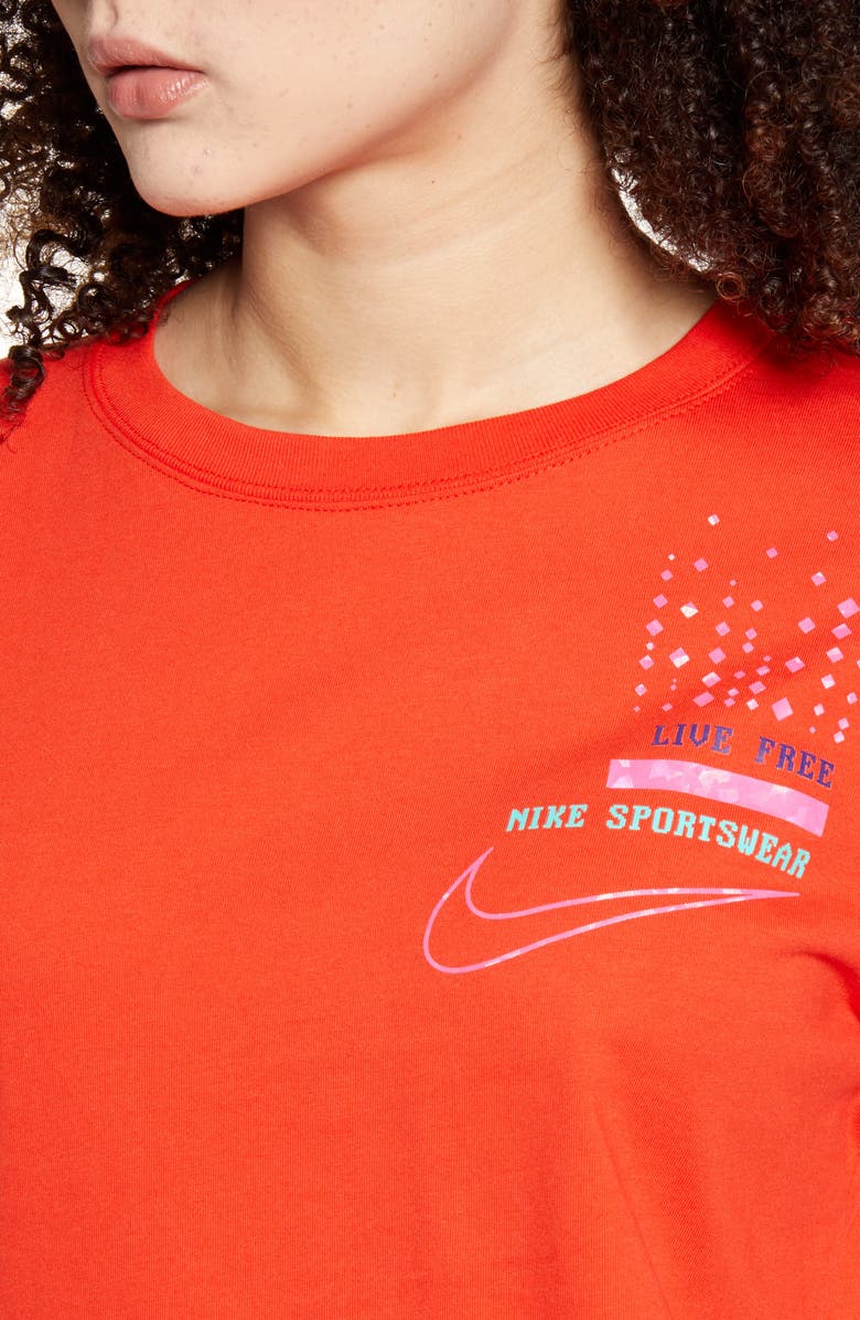 Nike Live Free Logo Graphic Long Sleeve Cotton Tee, Alternate, color,
