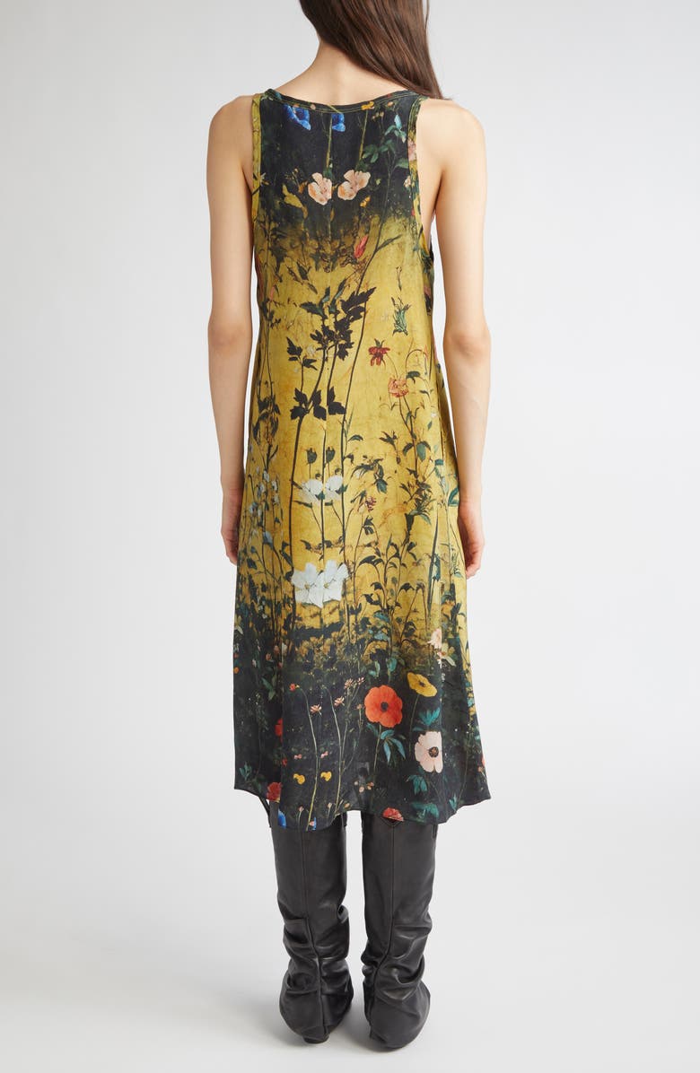 R13 Floral Print Tank Dress, Alternate, color, Dipped Black Khaki Floral