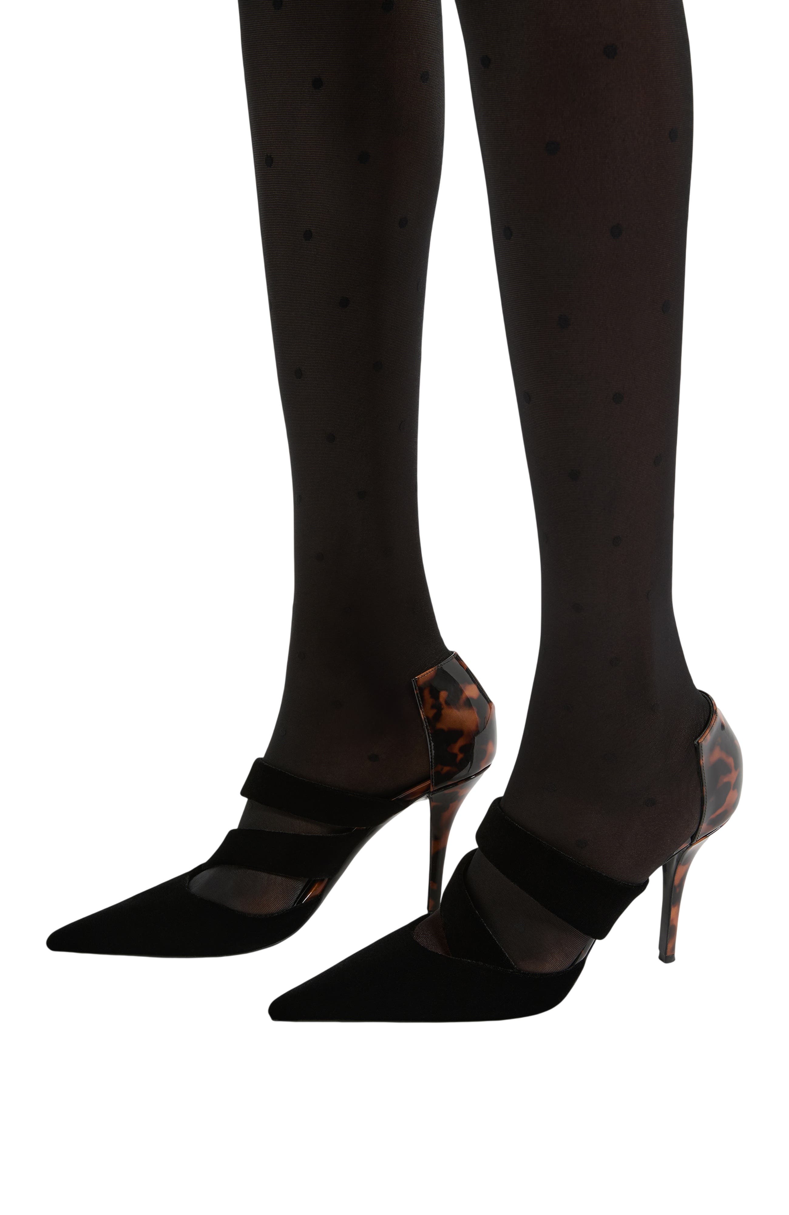 Velvet and Printed Patent Leather Courts, Alternate, color, black
