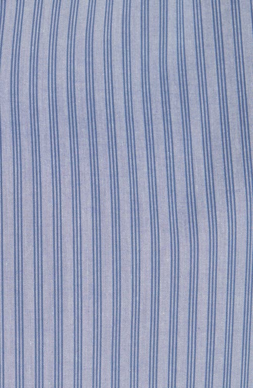 NORDSTROM NORDSTROM TECH-SMART TRIM FIT STRIPE COTTON BLEND DRESS SHIRT 