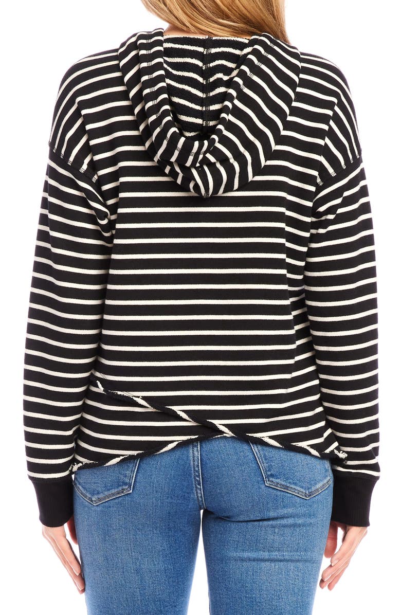Karen Kane Stripe Asymmetric Hem Hoodie, Alternate, color, Stripe
