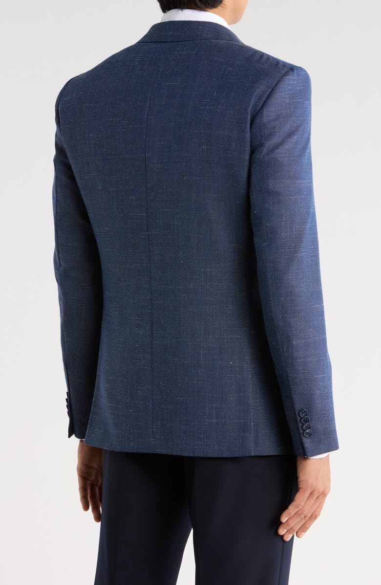 John Varvatos Star USA Plaid Knit Sport Coat, Alternate, color, Blue