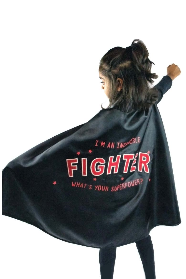 Kids' Fighter Cape, Alternate, color, BLACK
