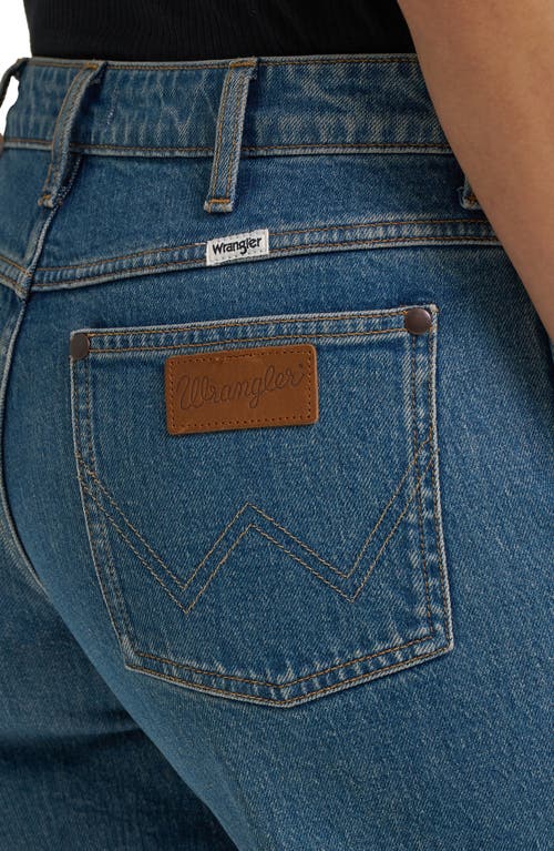 Wrangler Worldwide Mid Rise Wide Leg Jeans In Blue