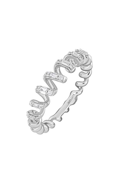 Prism 18K White Gold Diamond Stackable Ring