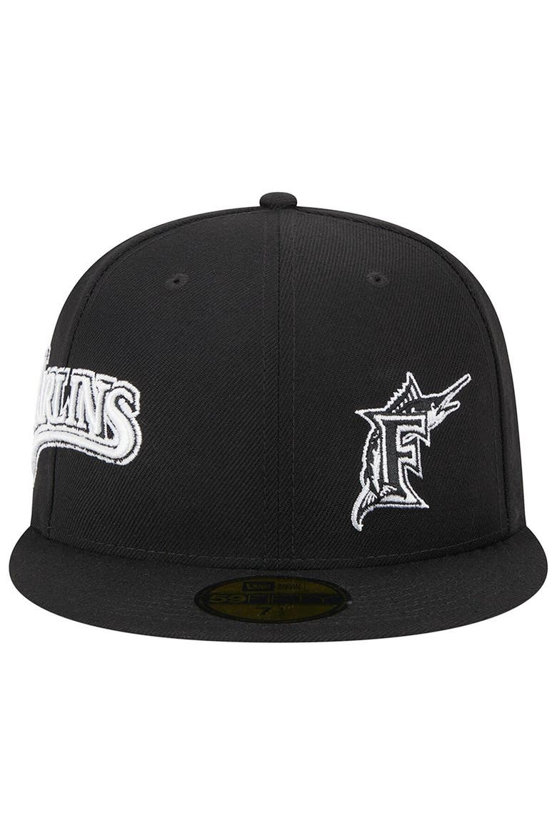 Men's New Era Black Florida Marlins Jersey 59FIFTY Fitted Hat, Alternate, color, Black