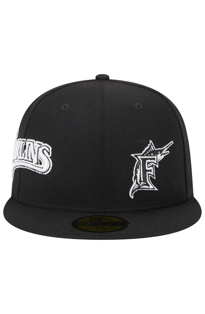 New Era Men's New Era Black Florida Marlins Jersey 59FIFTY Fitted Hat, Alternate, color, Black