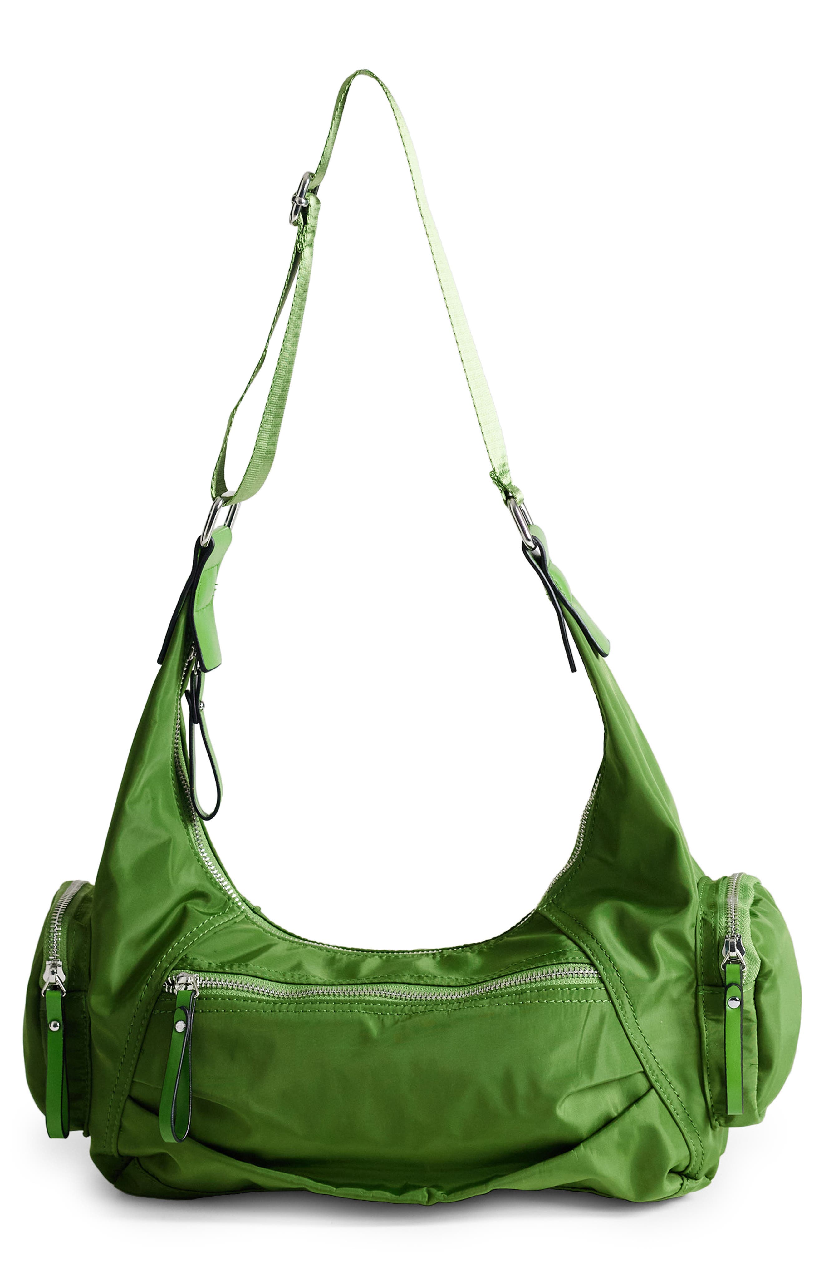 Nylon Crossbody Bag, Main, color, MED GREEN