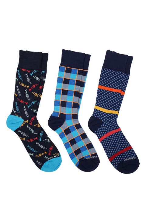 3-Pack Assorted Crew Socks